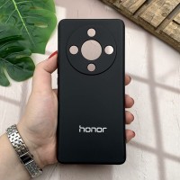 قاب گوشی Honor X9B آنر سیلیکونی های کپی طرح ساده مشکی محافظ لنز دار 