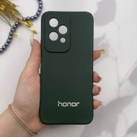قاب گوشی Honor 200 Lite آنر سیلیکونی های کپی طرح ساده سبز تیره محافظ لنز دار 